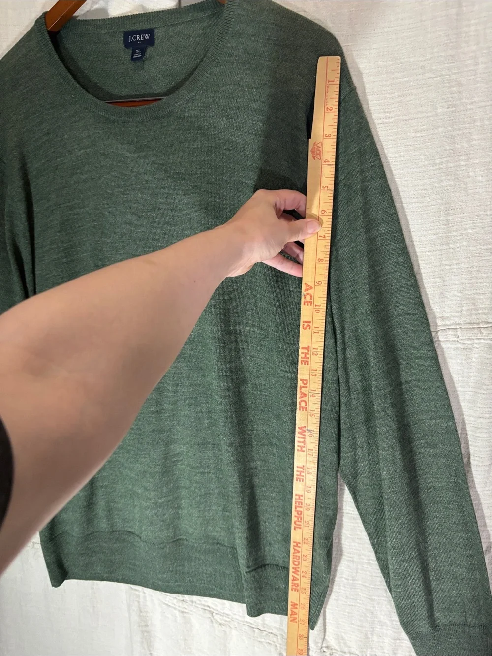 J. Crew Men's XL Merino Wool Blend Crewneck Sweater in Sage Green EUC